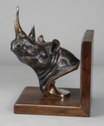 African Black Rhino Bookend